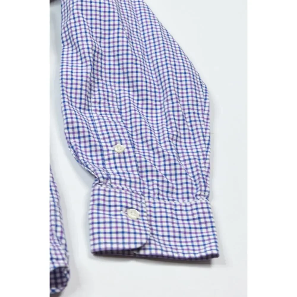 Polo Ralph Lauren Stanton Shirt Mens XL Purple Blue Check Long Sleeve Button-Up